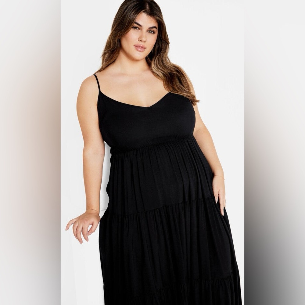 City Chic Oasis Black Maxi Dress 18W